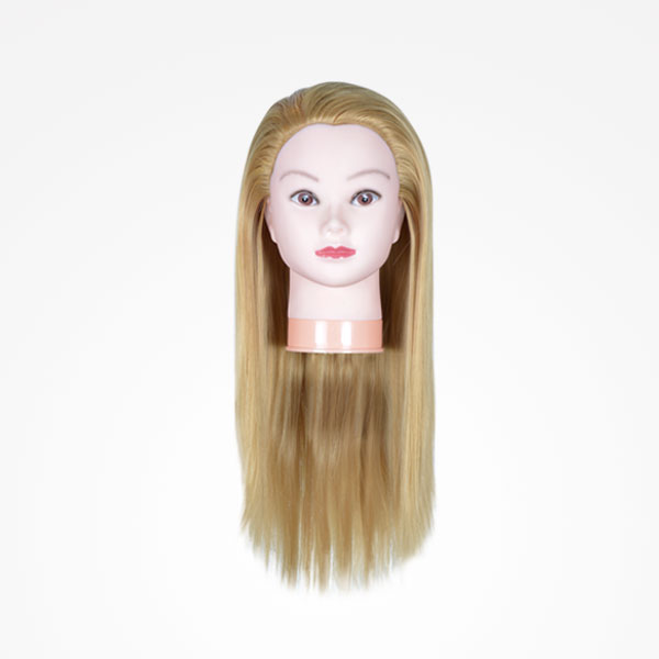 Cabeça de treino Cabelo sintético 40cm Cabeça de manequim com cabelo loiro longo para treino