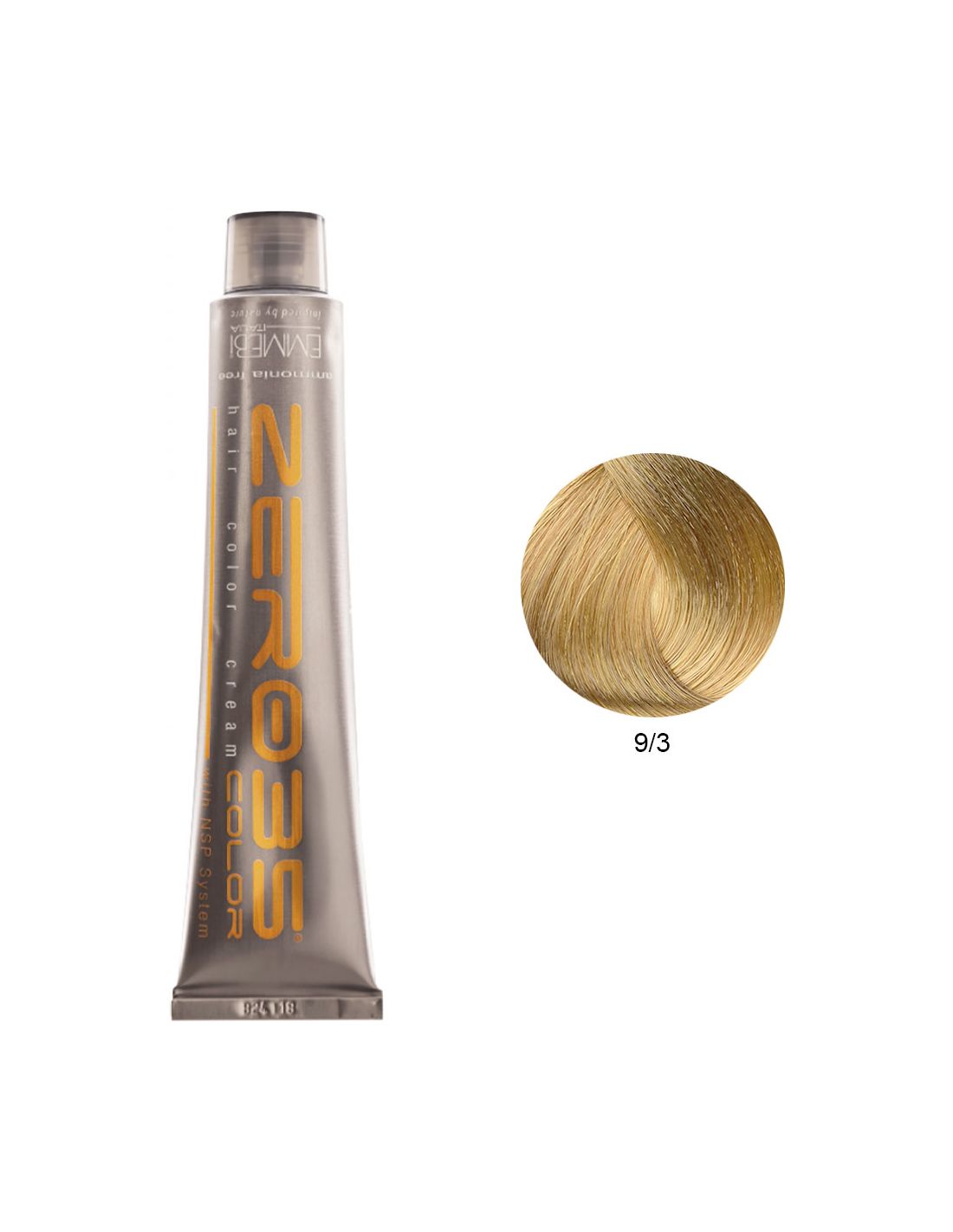Coloração Sem Amoníaco 100ml - 9/3 Loiro Claríssimo Dourado - Zero35 - Emmebi Tubo metálico de tinta de cabelo loiro dourado Neross Hair Color