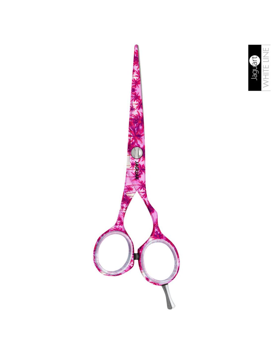 Jaguar Tesoura Palms - Jaguart White Line Tesoura rosa com padrão abstrato sobre fundo branco