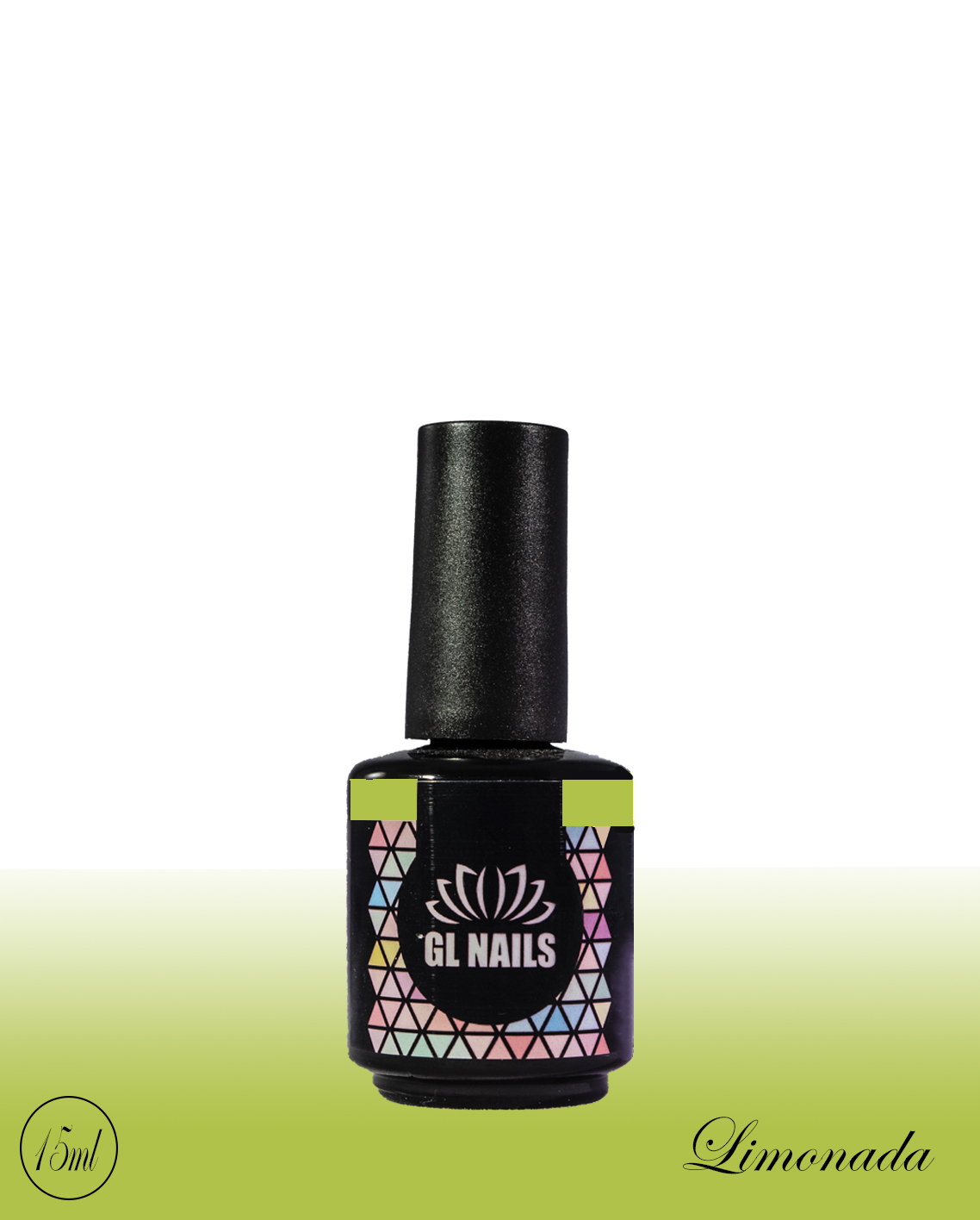 GL Nails - Verniz Gel Limonada 15ml Frasco de verniz de unhas GL NAILS com padrão geométrico