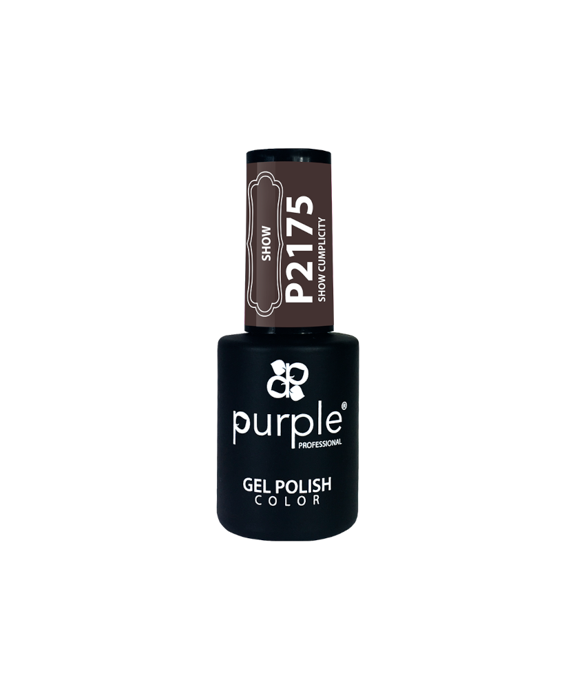 Purple Verniz Gel Show Cumplicity 10ml P2175 Frasco de verniz gel para unhas castanho escuro Purple Professional