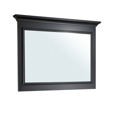 Espelho rectangular com moldura preta de madeira