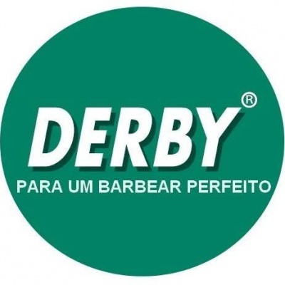 Logotipo verde com texto branco DERBY