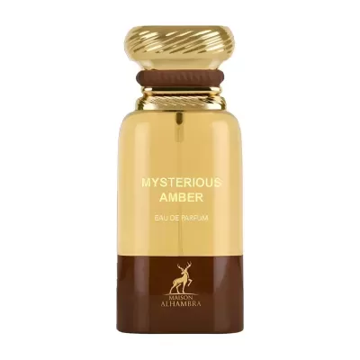 Frasco dourado de perfume Mysterious Amber