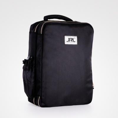 Mochila preta retangular com etiqueta JRL PROFESSIONAL.