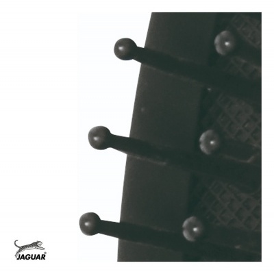 Escova de cabelo preta Jaguar com cerdas arredondadas e padrão cruzado