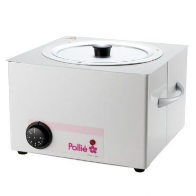 Termocongelador branco da marca Pollié com tampa redonda e pega preta