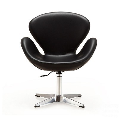 Cadeira de escritório preta com base metálica giratória