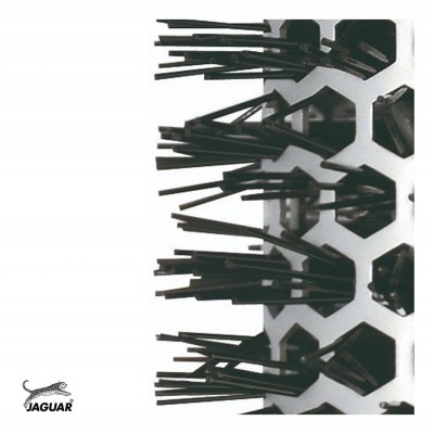 Escova de dentes elétrica Jaguar com cerdas pretas em fundo branco