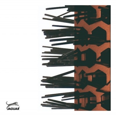 Paleta de cores e textura com padrões castanho e preto da marca Jaguar