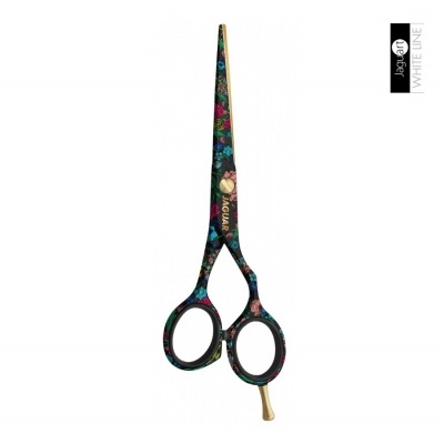 Tesoura de corte para cabelo com padrão floral colorido