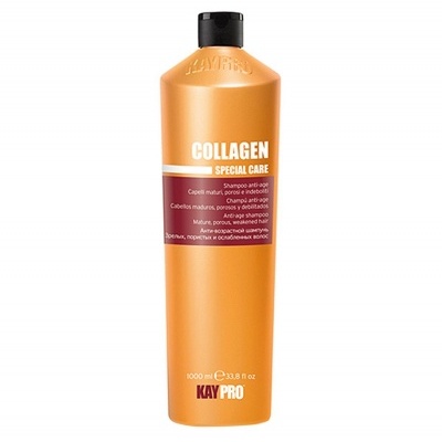 Frasco dourado de champô anti-idade KayPro Collagen Special Care 1000 ml