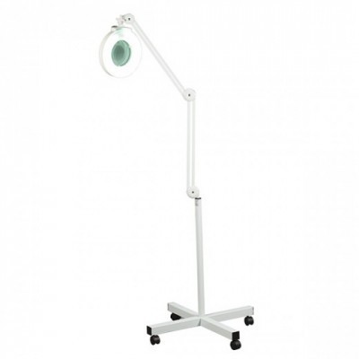 Luminária LED com lente de aumento e base com rodas