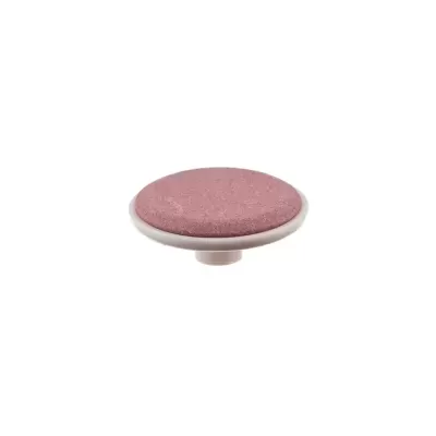 Pedra de amolar circular rosa com base branca