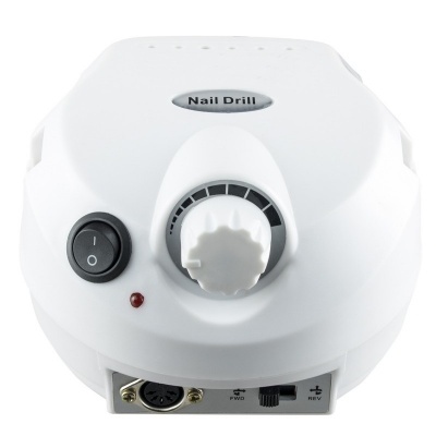 Unidade branca de broca elétrica para unhas com botões e indicadores