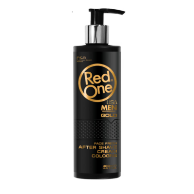 Frasco preto com creme de barbear pós-barba Red One USA MEN GOLD
