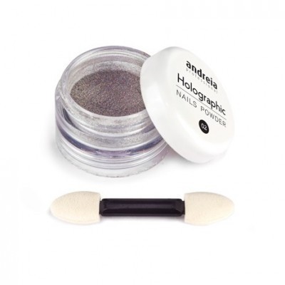 Pó para unhas Andreia Holographic Nails Powder 02 com aplicador esponja
