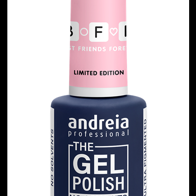 Esmalte de unhas azul escuro com tampa rosa da Andreia Professional