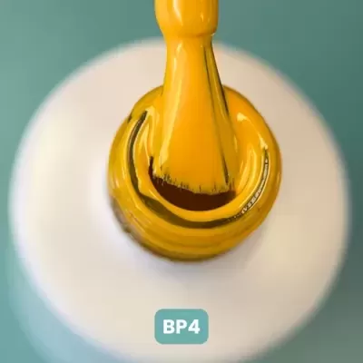 Lâmpada LED amarela com base branca e etiqueta BP4