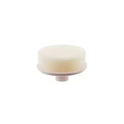 Esponja redonda creme com base plástica branca