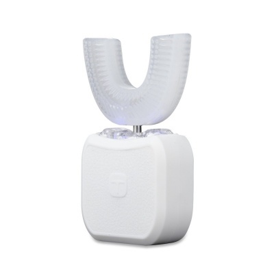 Dispositivo bucal branco com parte superior em U transparente