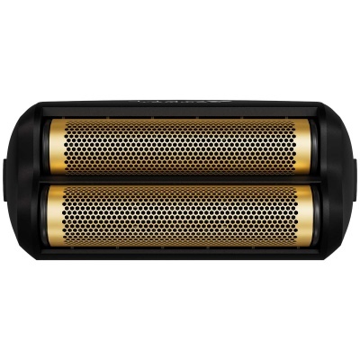 Cabeça de barbear eléctrica com dupla lâmina dourada e estrutura preta