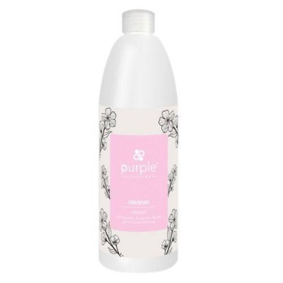 Frasco branco com rótulo rosa e desenhos florais pretos