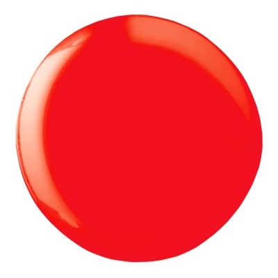 Mancha redonda de verniz vermelho brilhante sobre fundo branco