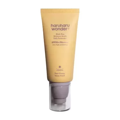 Protetor solar facial haruharu wonder amarelo com tampa transparente