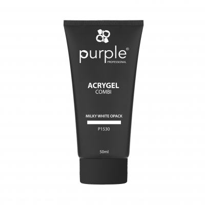 Frasco preto 50 ml ACRYGEL COMBI Milky White Opack Purple Professional