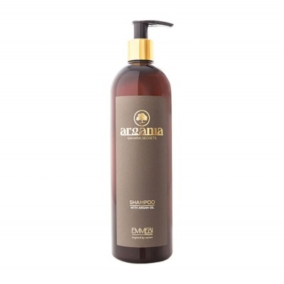 Frasco marrom com doseador de shampoo Argania Sahara Secrets