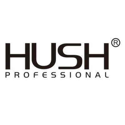 Logótipo HUSH PROFESSIONAL em preto sobre fundo branco