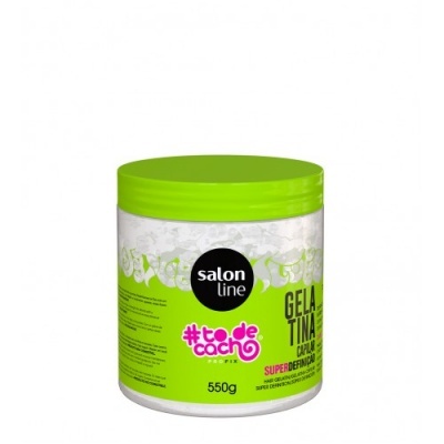 Pote de gelatina capilar Salon Line #todecacho 550g com tampa verde