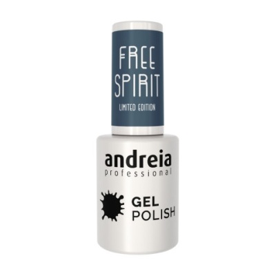 Frasco de verniz gel Andreia Professional Free Spirit com tampa azul.