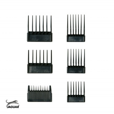 Conjunto de pentes pretos para máquina de cortar cabelo com várias medidas