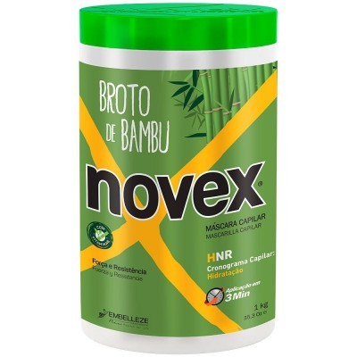 Recipiente verde de máscara capilar Novex Broto de Bambu 1kg