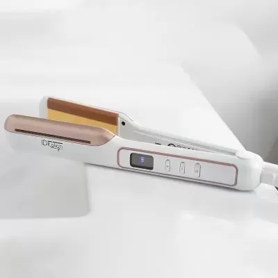Prancha alisadora de cabelo ID Italian com visor digital e botões de controlo