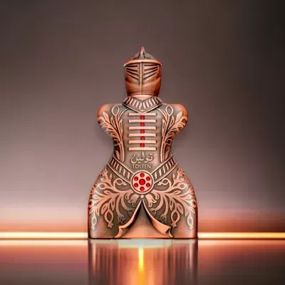 Figura decorativa em cerâmica com padrão floral e texto TOLEEN