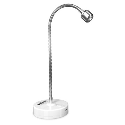 Candeeiro de secretária com haste flexível e base branca