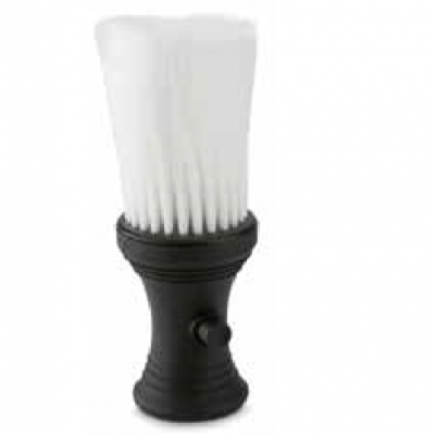 Escova de barbear com cerdas brancas e pega preta