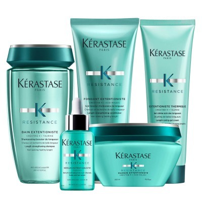Conjunto de produtos capilares Kérastase Resistance verde-azulado