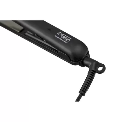 Prancha alisadora de cabelo preta IDItalian com logo e texto branco
