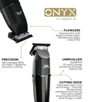 Aparelho de barbear elétrico preto JRL ONYX FF 2020T-B com lâmina e características técnicas descritas
