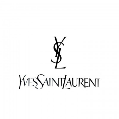 Logótipo Yves Saint Laurent com letras YSL entrelaçadas e nome da marca