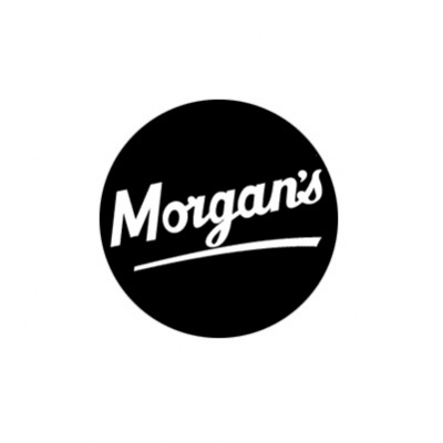 Logótipo preto com texto branco 'Morgan's'