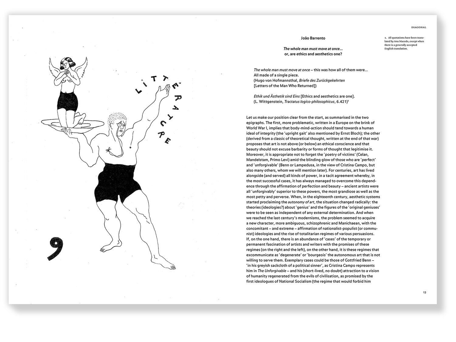 Electra 9 / velocidade Página dupla com ilustração de bailarinos e texto em inglês intitulado 'Ida Barlow'.