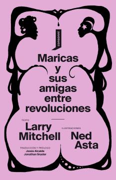 MARICAS Y SUS AMIGAS ENTRE REVOLUCIONES Capa de livro rosa com texto preto e ilustrações negras
