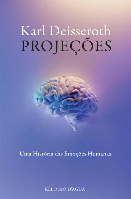 Projeções - Uma História das Emoções Humanas Capa de livro com título PROJEÇÕES e imagem de cérebro azul-roxo