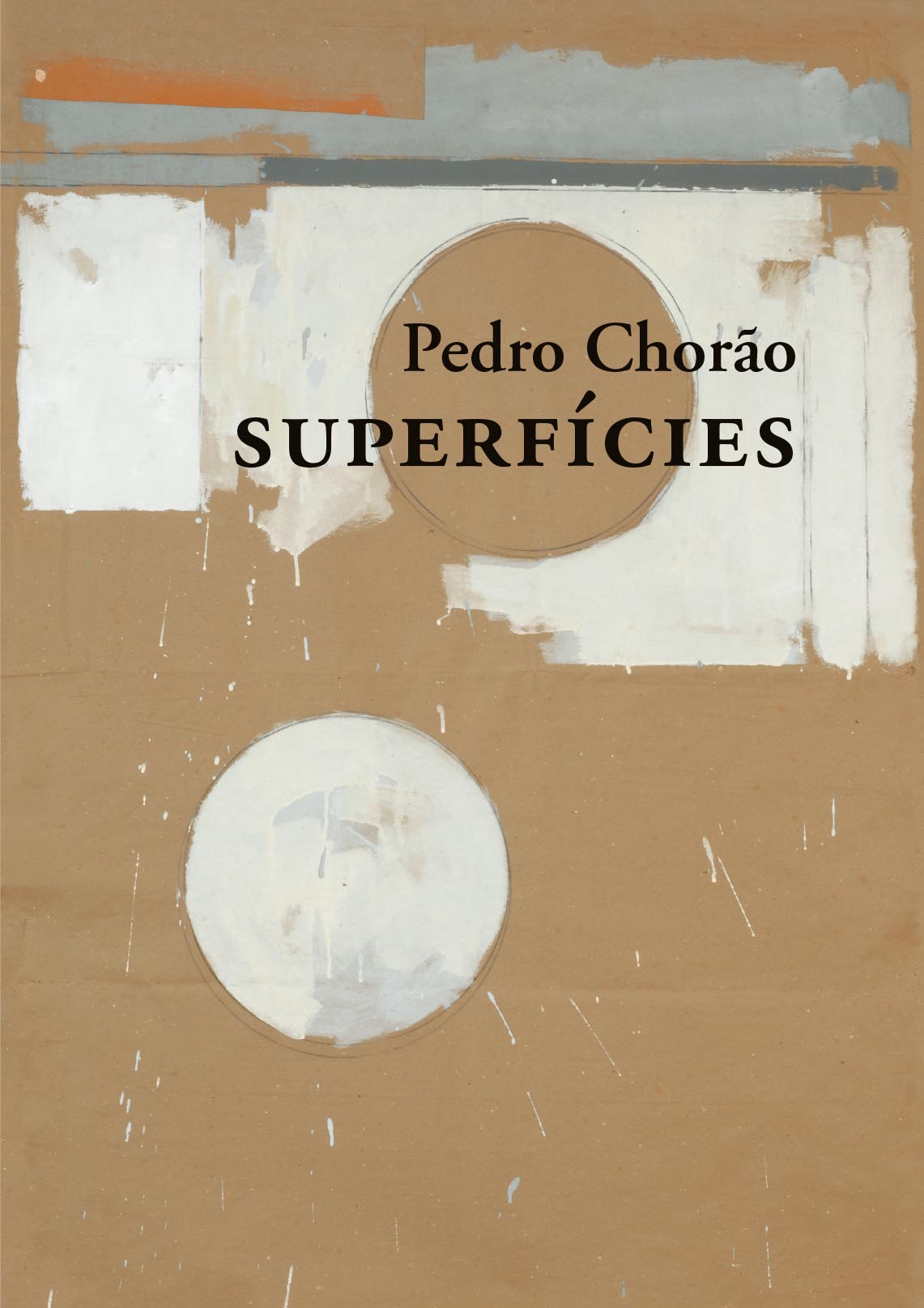 Superfícies - fotografia e pintura Capa de livro com formas circulares e texto Pedro Chorão SUPERFÍCIES