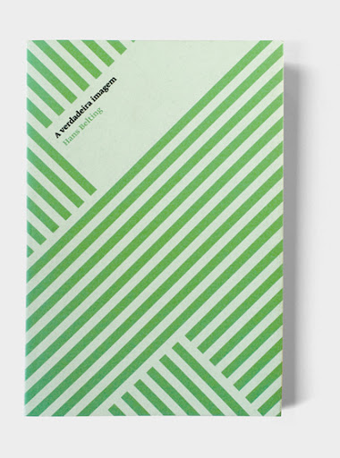 A verdadeira imagem Livro verde claro com linhas verdes diagonais e título 'A verdadeira imagem'
